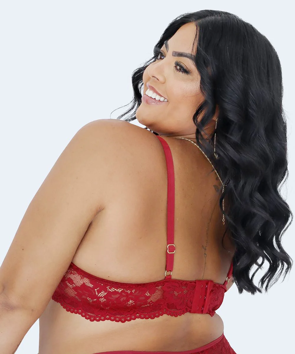Sutiã sem Bojo com Aro Plus Size com tiras nas Alças - JACKIE LINGERIE - Image 3
