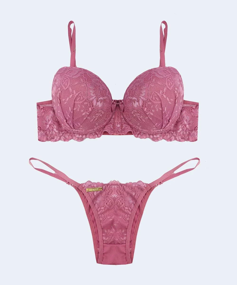 Conjunto de Renda Mini Corpete Calcinha String - FEMME FATALLE - Image 4