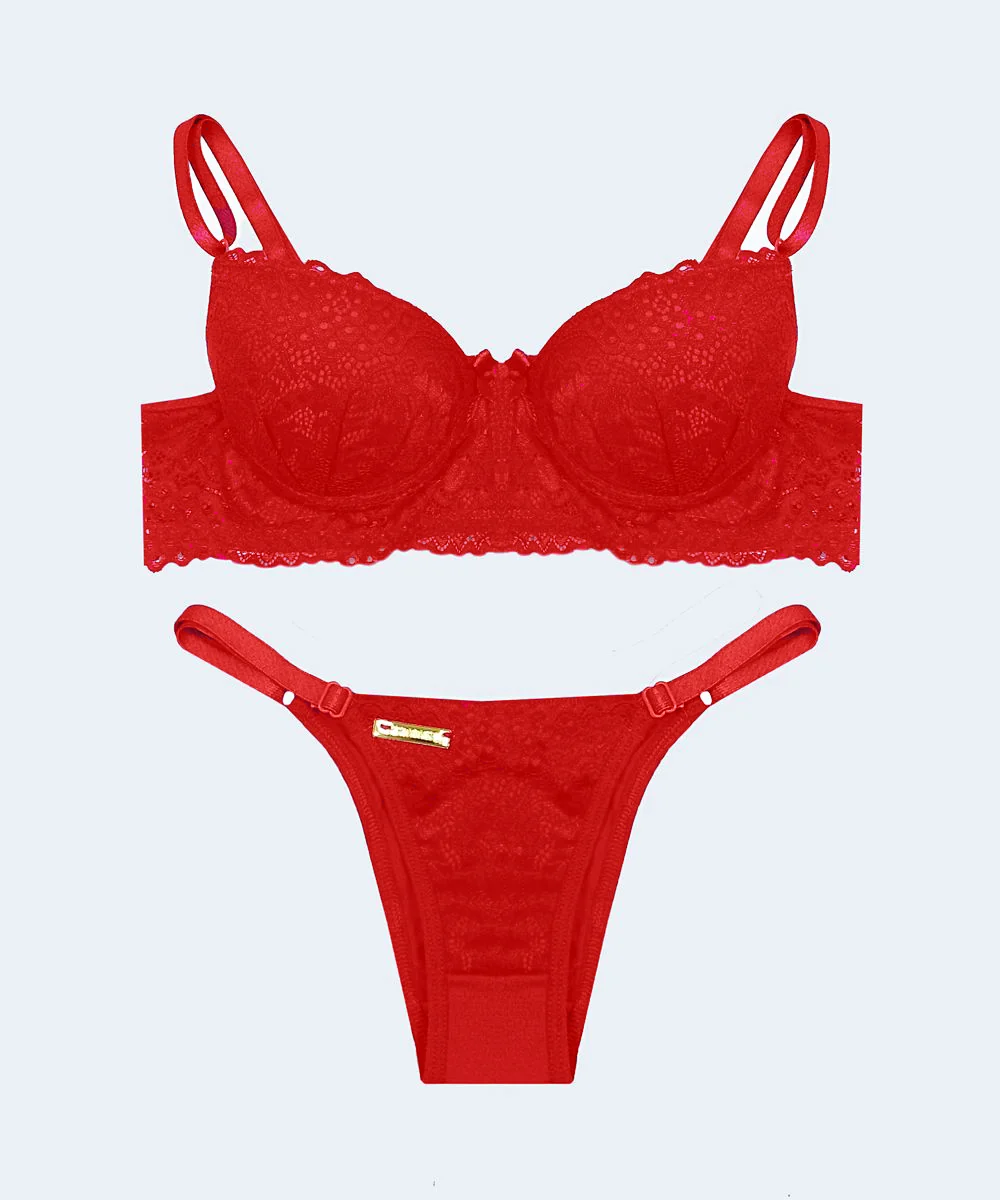 Conjunto de Renda Mini Corpete Calcinha String - FEMME FATALLE - Image 5