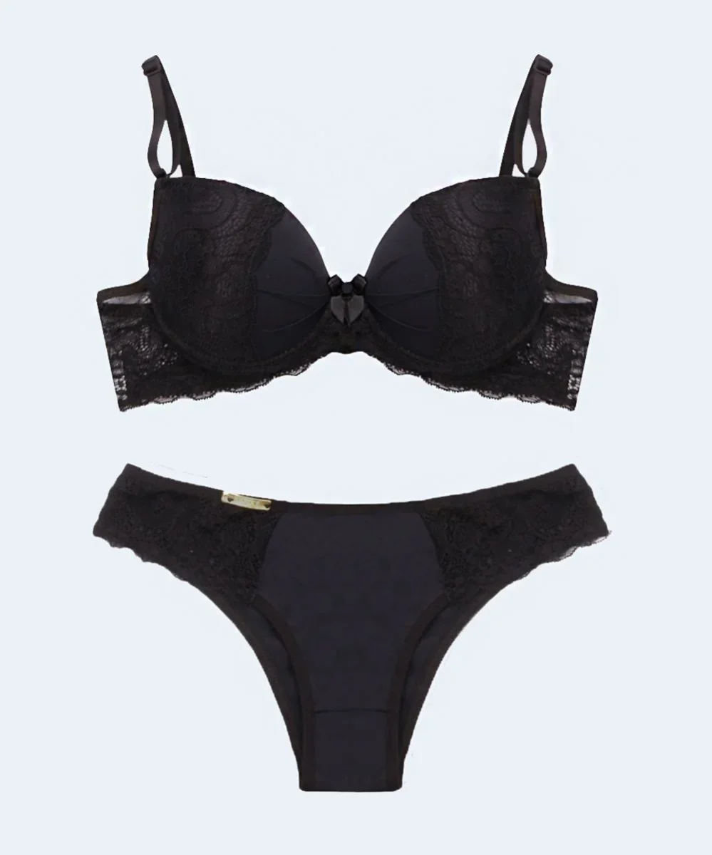 Conjunto de Renda Bojo Franzido Calcinha Biquíni - FEMME FATALLE - Image 9