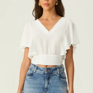 Blusa shine manga evasê Fato Básico