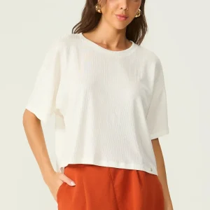 Blusa cropped rib foil off white Fato Básico