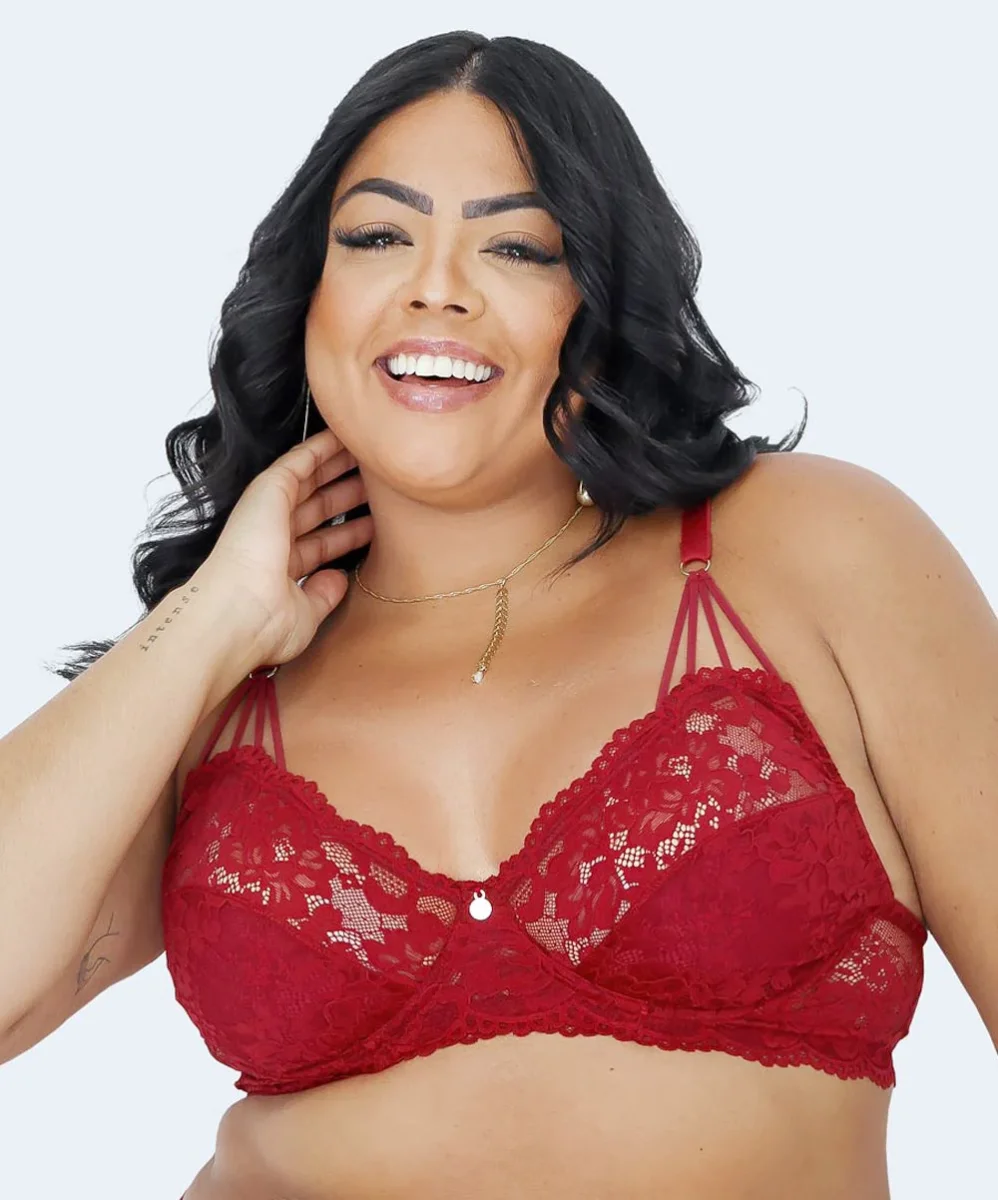 Sutiã sem Bojo com Aro Plus Size com tiras nas Alças - JACKIE LINGERIE