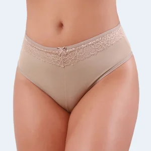 Calcinha de Microfibra Cintura Alta Detalhe em Renda - FIARE