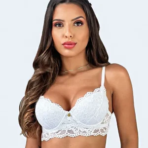Sutiã com bojo de Renda com Tiras nas Costas - JACKIE LINGERIE