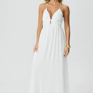 Vestido longo off white Fato Básico