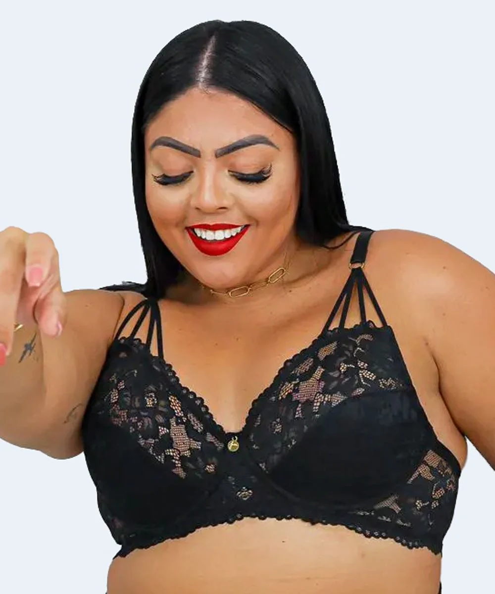 Sutiã sem Bojo com Aro Plus Size com tiras nas Alças - JACKIE LINGERIE - Image 6