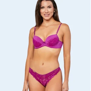 Conjunto de Microfibra com Detalhe de Renda Calcinha Fio Duplo - FEMME FATALLE