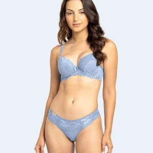 Conjunto de Microfibra com Detalhe de Renda Calcinha Fio - FEMME FATALLE