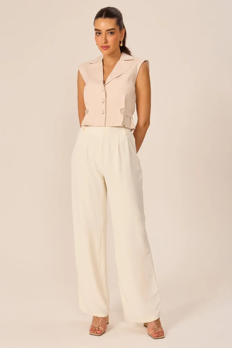 Calça pantalona off white Fato Básico - Image 5