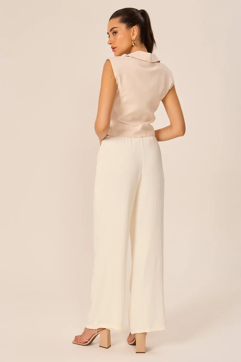 Calça pantalona off white Fato Básico - Image 4