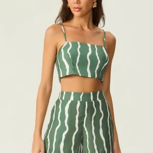Shorts estampado verde Fato Básico