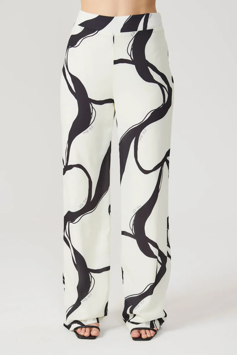 Calça pantalona estampada feminina sofisticada Fato Básico - Image 5