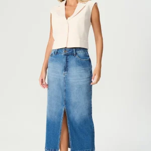 Saia jeans coluna Fato Básico