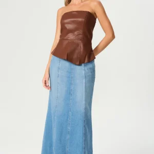 Saia longa jeans Fato Básico