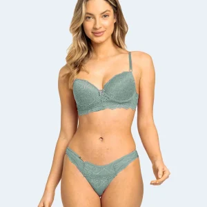 Conjunto de Renda Calcinha Fio Duplo com Microfibra - FEMME FATALLE
