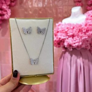 Conjunto em aço Butterfly | Prateado