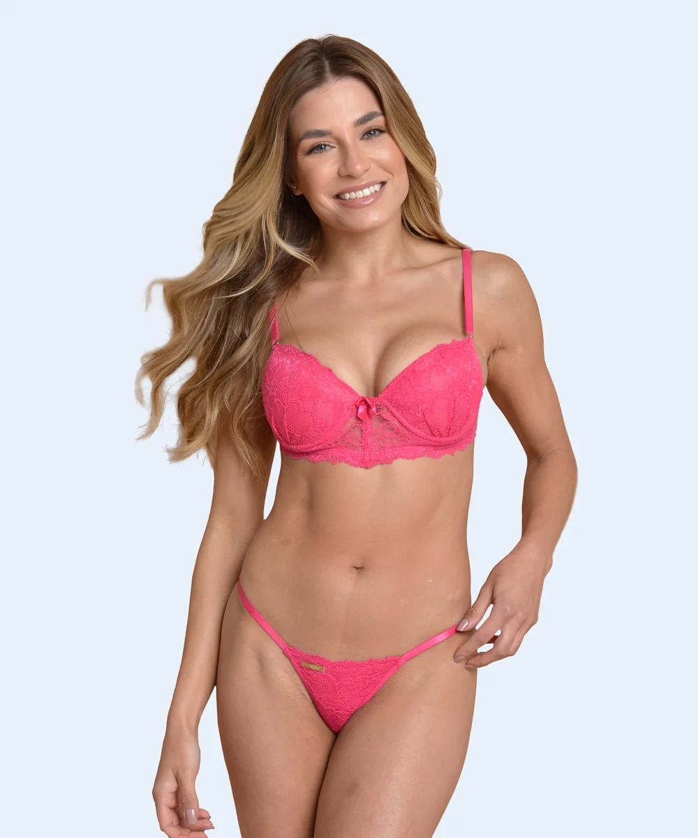 Conjunto de Renda Mini Corpete Calcinha String - FEMME FATALLE - Image 2