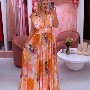 Vestido Amarílis | Laranja – Plus Size
