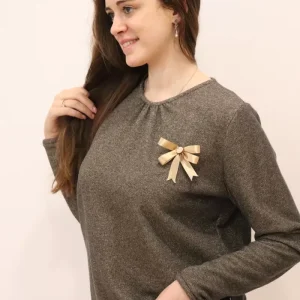 Camisola Brilhante c/ Laço Natalício