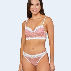 Conjunto de Renda Bicolor Calcinha Fio Dental - FEMME FATALLE