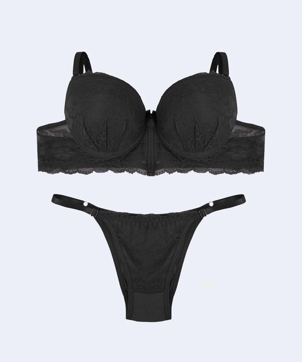 Conjunto de Renda Mini Corpete Calcinha String - FEMME FATALLE - Image 8